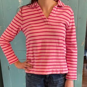 Talbots Pink Striped Cozy Women's Top. Size MP